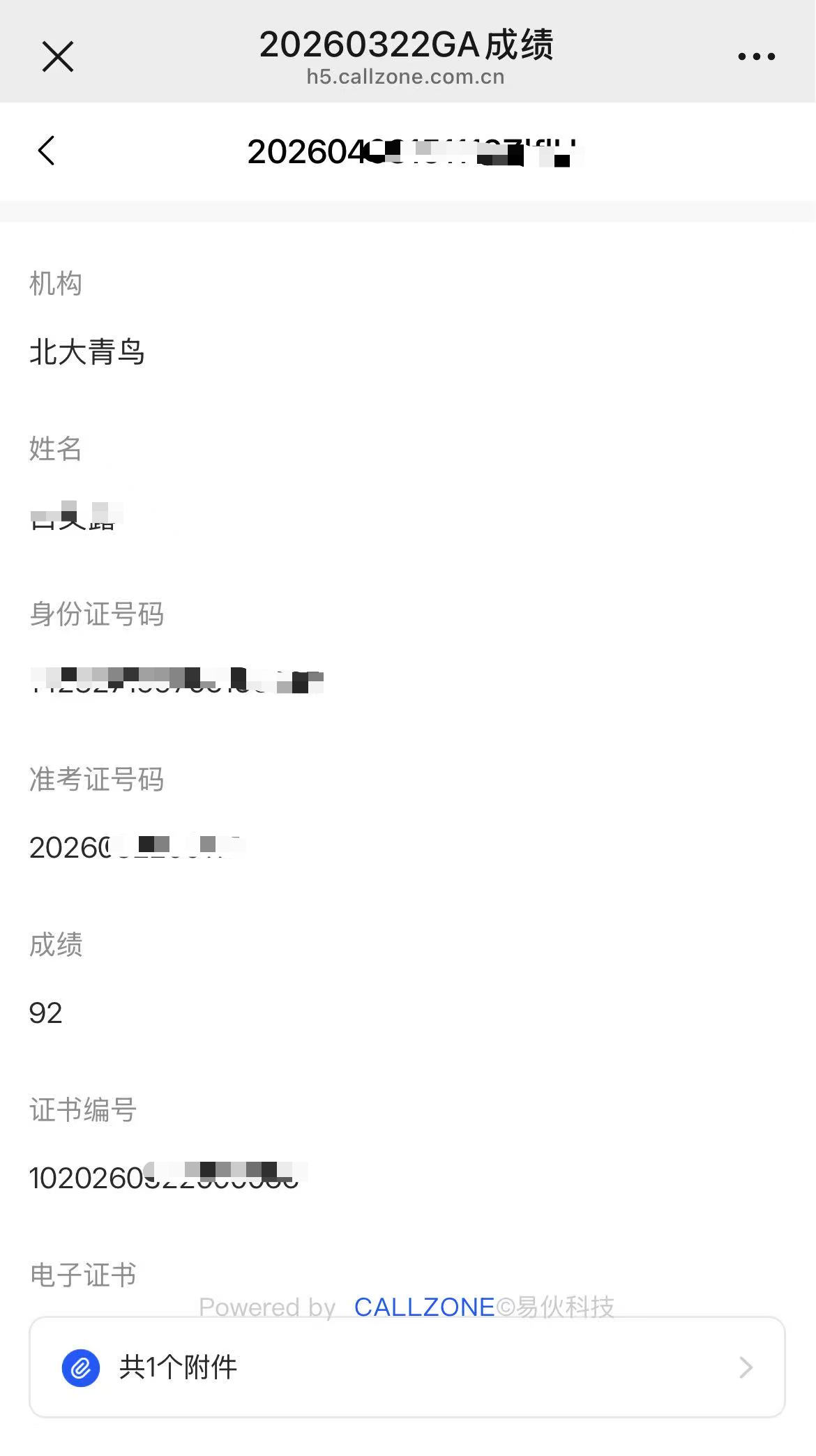 CDGA学员成绩